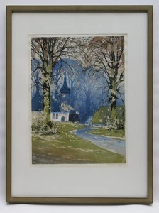 OSCAR DROEGE Großer Orig FARB HOLZSCHNITT Signiert ! GRAFIK Graphik - Bild 1 von 5