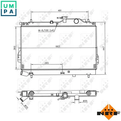 RADIATOR ENGINE COOLING 53364 FOR D3EA 1.5L 3cyl - Image 1 of 4