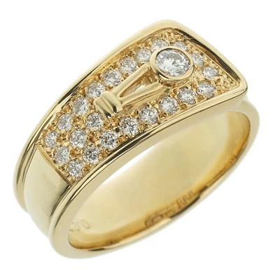 Anillo Dior Oro Amarillo 18k Diamantes Vintage Talla 5 1/2 Foto 1 de 3