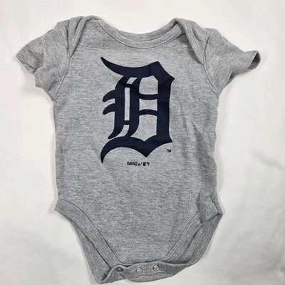 Detroit Tigers Baseball Gray Blue Short Sleeve One Piece 3-6 Months - Image 1 of 3