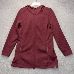 LL Bean Hoodie Womens Medium Petite Red Full Zip High Neck Outdoor Hiking - Picture 1 of 10