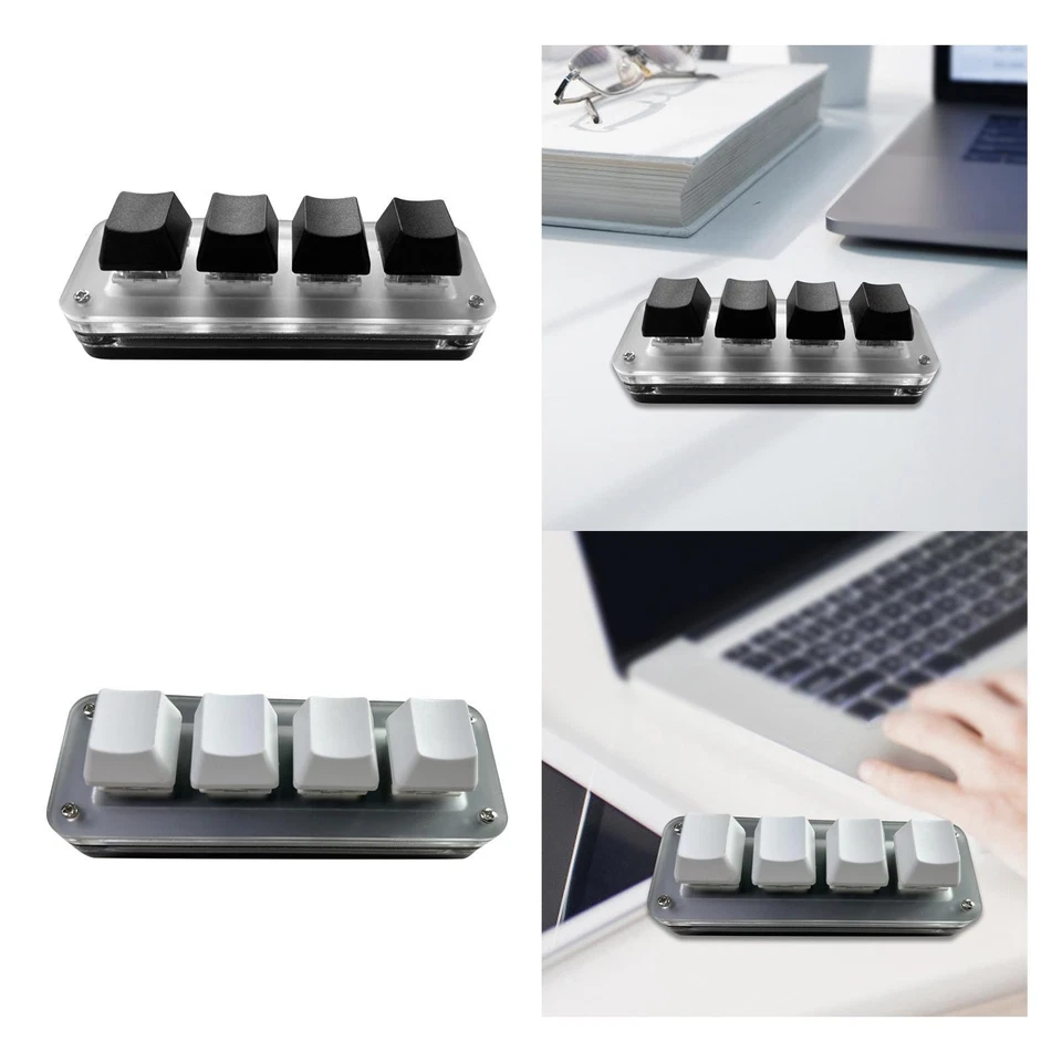 Mini 4 Key Keypad RGB Computer Keyboard for Working Factory Machine Control - Image 1 of 2