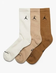 Calze Nike Jordan Jumpman Everyday ammortizzate Crew marrone crema trio uomo adolescente XL - Foto 1 di 4