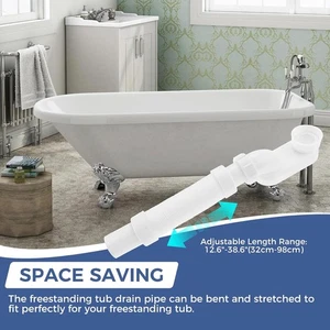Adjustable Bathtub Shower Drain Pipe for Bath and RV Bathtub Drainage Systems - Picture 1 of 9