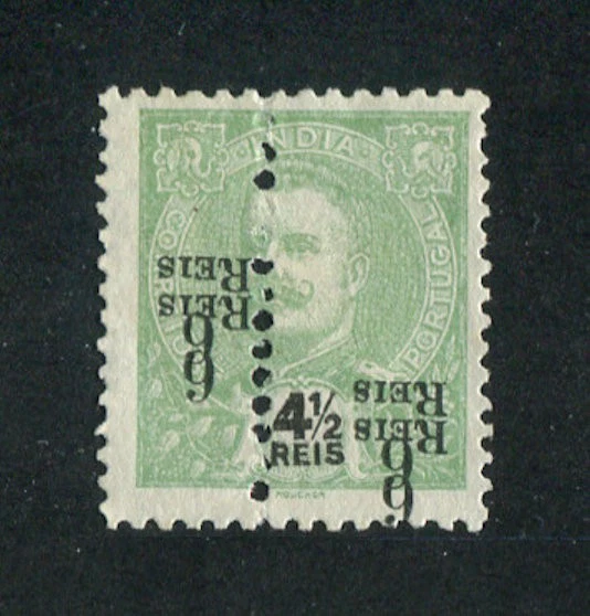 Portuguese India Portugal 1911 D. Carlos #220, ERROR INVERTED, MH NG FVF - Image 1 of 1