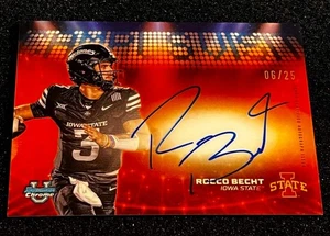 Rocco Becht 2025 Bowman University Chrome Orange Refractor Campus Visit Auto /25 - Picture 1 of 10