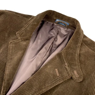 Винтажный мужской блейзер Polo Ralph Lauren из 100% хлопка вельветовый на 3 пуговицах коричневый • XL - Изображение 1 из 4