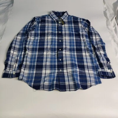 NWT Polo Ralph Lauren Men's Sz XL Performance  Flannel Blue Plaid Shirt - Image 1 of 4
