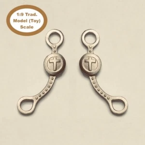 HORSING AROUND Traditional 1:9 Model Scale WESTERN LONG SHANK CROSS BIT - Silver - Bild 1 von 1