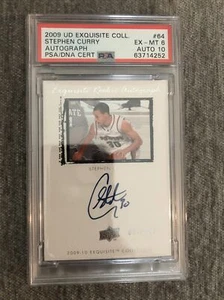 2009-10 Exquisite Collection #64 Stephen Curry.  EX-MT 6 Auto 10 - Picture 1 of 2