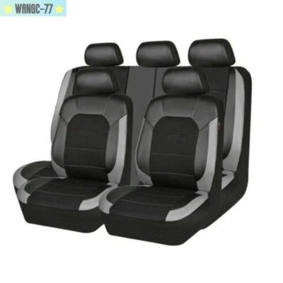 Juego completo de funda protectora interior cojín silla delantera trasera asiento coche cuero PU Foto 1 de 4