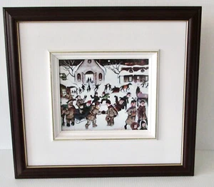BEAUTIFUL NORMAND HUDON QUEBEC ARTIST PICTURE UNDER GLASS WITH FRAME - Picture 1 of 9