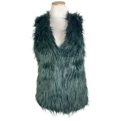 Chaleco ROMEO & JULIETA Verde Piel Sintética Talla Pequeña Gancho Lazo Fiesta de Vacaciones Elegante Foto 1 de 4