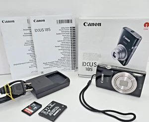 Canon IXUS 185 Digital Camera Black + Charger, Battery & SD Card -IOB-Tested - Picture 1 of 13