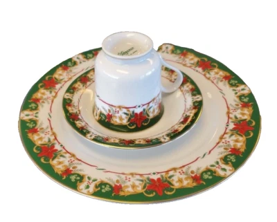 Certified International Japan ELEGANCE Christmas 3 pc Dinnerware, Service