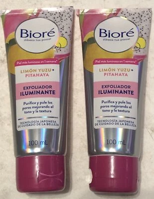 (Lot Of 2) Biore Yuzu Lemon Brightening Exfoliator - 100 mL -NEW - Image 1 of 4