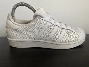Adidas Womens Superstar Snake Reptile S75127 White Sneakers Shoes Uk Size 4 - Picture 1 of 11