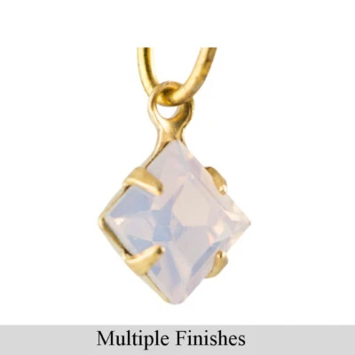 6毫米粉红色蛋白石多面玻璃方形石1环套装 — 第 1/4 张图片