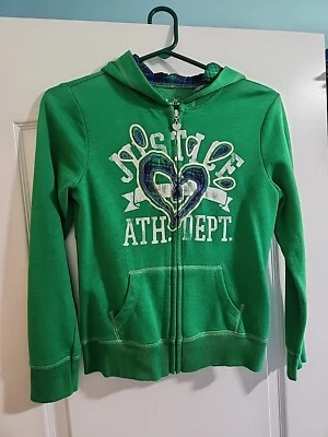 Justice Ath. Departamento Sudadera con Capucha Cremallera Verde Niñas Niños Talla 10 Foto 1 de 4