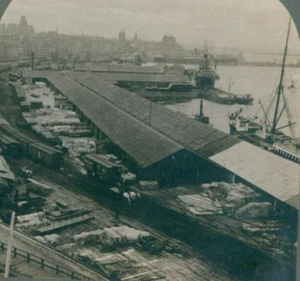 Montreal Canada Wharves Ships Aerial View River Keystone 10625 Stereoview SA1 - Picture 1 of 7