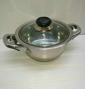 Monalisa Soligen Alemania Acero Inoxidable 1.5 Qt Cacerola Freír Salteado Olla Cazuela Tapa - Imagen 1 de 7