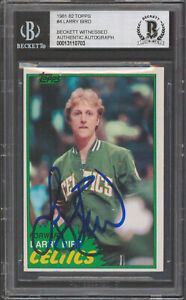 Celtics Larry Bird Authentic Signed 1981 Topps #4 Card Autographed BAS Slabbed