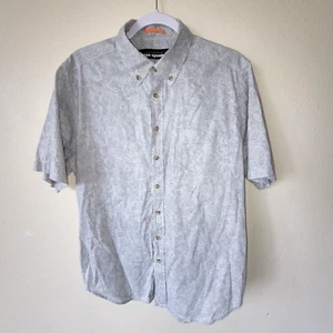 Reyn Spooner Hawaiian Shirt Gray Tribal Mosaic Pattern Size M - Picture 1 of 7