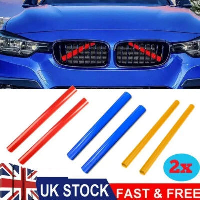 2x Grill Bar V Brace Grille Trim Strips Cover For BMW F30 F20 1 2 3 4 Series UK - Image 1 of 4