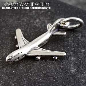 Dije colgante de avión 747 de plata esterlina 925 Jumbo Jet Airbus Boeing - Imagen 1 de 6
