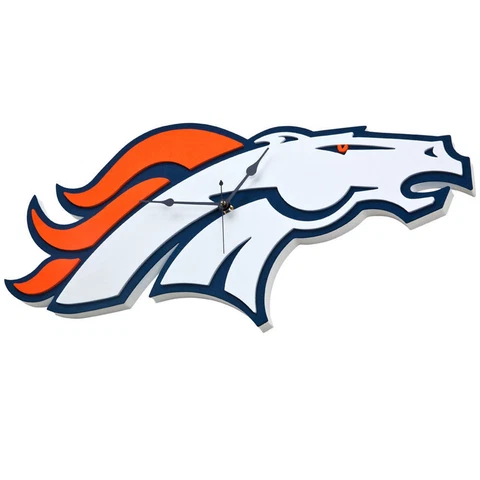 Foam Fanatics NFL Denver Broncos 3-D Foam Wall Clock Home Office decor Cover