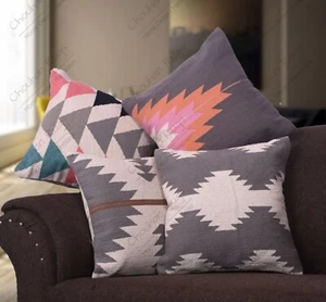 4 Set Pillows Cover 18x18 Inch Colorful Decorative Cushion Cover Kilim Cushion - Picture 1 of 6