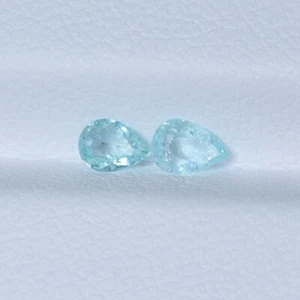 0.29 Cts Massive Luster Sea Blue Paraiba Natural Tourmaline Pear Pair...!!! - Picture 1 of 2
