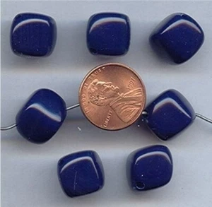 144pcs VINTAGE JAPANESE NAVY BLUE 15mm NUGGET BEAD g98 - Picture 1 of 1