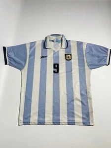 camiseta de fútbol SELECCION ARGENTINA home REEBOK 1999 #9 batistuta t.L - Picture 1 of 5