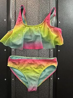 Girls M 7/8 Wonder Nation Two-Piece Multi-Color Swim Suit Bikini - Image 1 of 3