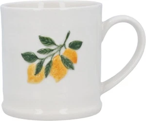 Gisela Graham Large Stoneware Rustic Coffee, Tea, Espresso Cup Mug  LEMON BRANCH - Picture 1 of 1