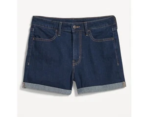 Pantalones Cortos Mujer Old Navy WOW Tiro Alto Puños Denim Oscuro Talla 24 - Imagen 1 de 4