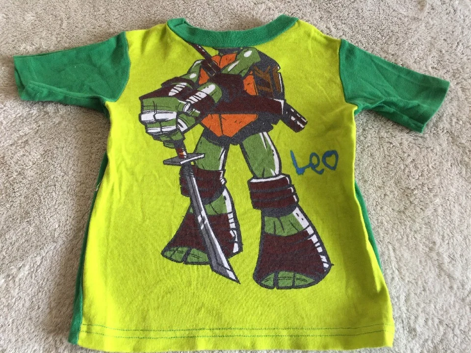 Teenage Mutant Ninja Turtles Boys Green Leo Snug Short Sleeve Pajama Shirt 8 - Image 1 of 4