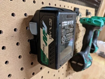 Tool Storage - Pegboard Mounted Metabo HPT Hitachi 18v or 36v Multi-Volt Battery