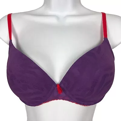 Sujetador para mujer Josie Natori talla 32D púrpura rojo correas múltiples vías push up con aros  Foto 1 de 4