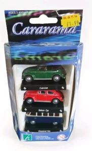 CARARAMA 1:72 3 PACK DIECAST MODELS. VW BEETLE CABRIOLET , SALOON , VAN BOXED - Picture 1 of 3