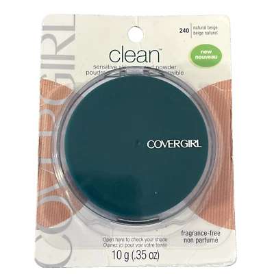 Covergirl Clean Sensitive Fragrance-Free Pressed Powder, Natural Beige (Teal) - Image 1 of 3