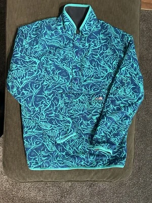 Chubbies Hombre Chaqueta Reversible Grande Verde Estampado Dinosaurio Estilo Synchilla Foto 1 de 4