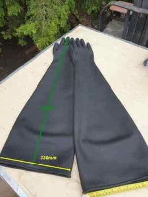 MATTIS Wet Blast Aqua Blast Gloves BA7202 680mm Long All Rubber Cabinet Gauntlets
