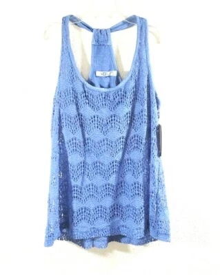 NUEVA CAMISETA SIN MANGAS DE YOGA DE ENCAJE TRANSPARENTE UGG LUNA AZUL ASTILLERO PARA MUJER UA5513W ROPA DE SALÓN Foto 1 de 2