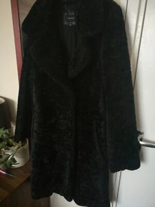 Karen Millen Mantel Kunstfell schwarz Größe XS - Bild 1 von 4