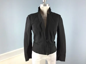 Diane von Furstenberg DVF M 8 blazer nero misto cotone giacca cropped carriera - Foto 1 di 4