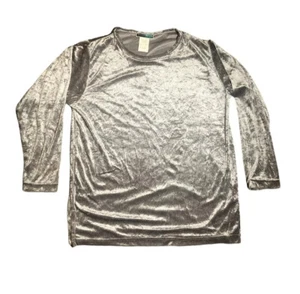 VTG Women’s Size Medium Jessica Stevens Pullover Silver Long Sleeve T-Shirt - Picture 1 of 7