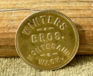 1907 MONTESANO WASHINGTON (GRAYS HARBOR) WINTERS BILLIARDS & CONFECTIONERY TOKEN - Picture 1 of 4