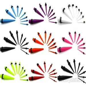 1,6MM-10MM DEHNUNGS SET DEHNSTIFT DEHNSTAB TAPER PLUG TUNNEL SCHWARZ OHR PLUGS - Bild 1 von 9